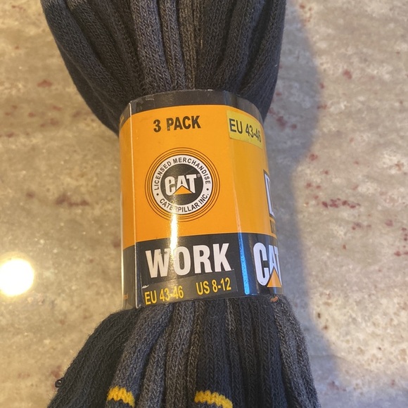 NWT CAT (Caterpillar) 3 pack Mens work socks black. Size 8-12 - Picture 7 of 9